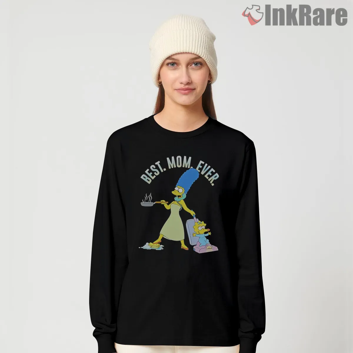 Best Mom Ever Marge Simpson Mothers Day Cartoon Long Sleeve Black Best Mom Ever Marge Simpson Mothers Day Cartoon Shirt on black long sleeve shirt for women graphic tee