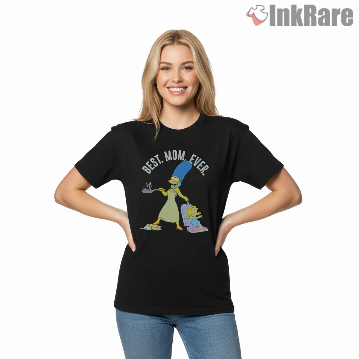 Best Mom Ever Marge Simpson Mothers Day Cartoon Short Sleeve Black Best Mom Ever Marge Simpson Mothers Day Cartoon Shirt on black short sleeve shirt for women graphic tee