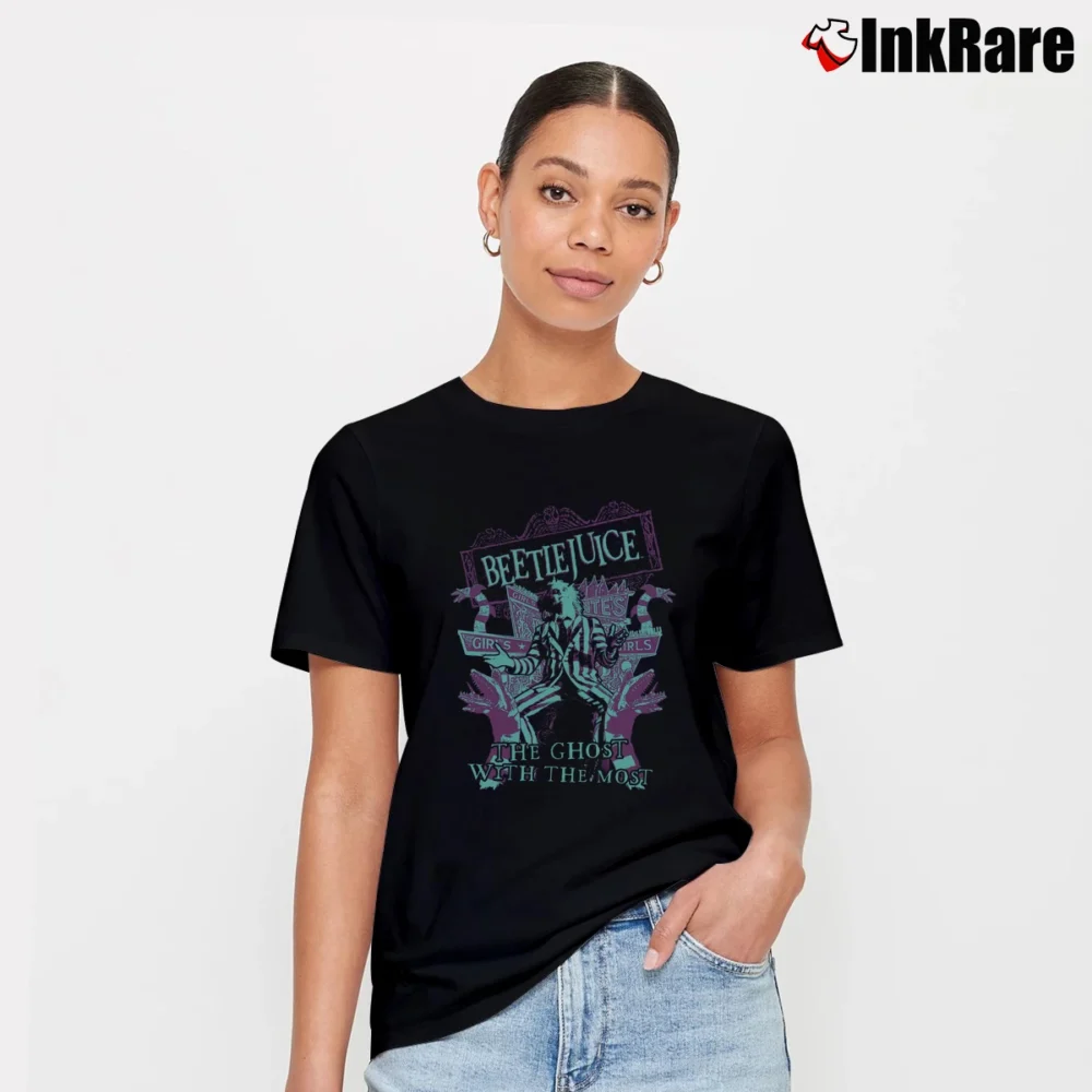 Women’s Betelgeuse Beetlejuice Ghost With The Most T-Shirt in black | Soft, Flattering Fit