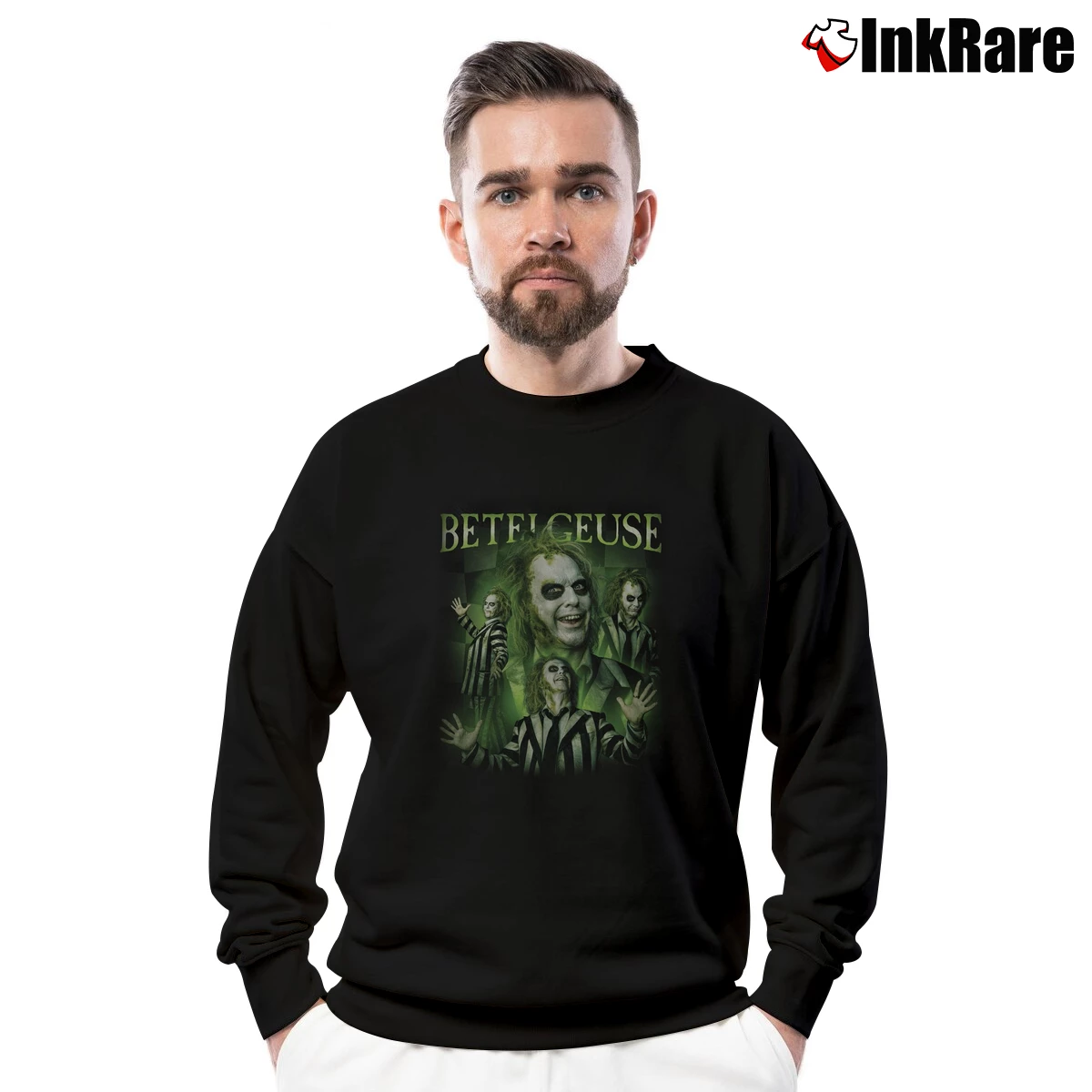Betelgeuse Beetlejuice Men’s Crewneck Sweatshirt in black – Soft & Durable Men’s Betelgeuse Beetlejuice Crewneck Sweatshirt in black | Cozy Fabric, Clean Style