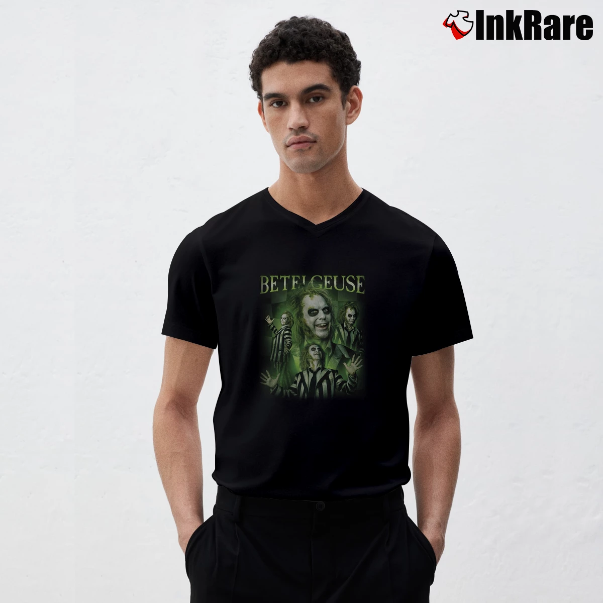 Betelgeuse Beetlejuice Men’s V-Neck Tee in black – Modern Essential Men’s Betelgeuse Beetlejuice V-Neck Tee in black | Sharp, Breathable, Everyday Staple