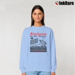 Women’s Betelgeuse The Bio Exorcist Bettlejuice Movie Relaxed Sweatshirt in light blue | Soft, Laid-Back Vibe