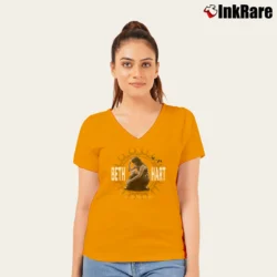 Women’s Beth Hart World Tour Concert V-Neck Tee in orange | Chic Neckline, Soft Texture