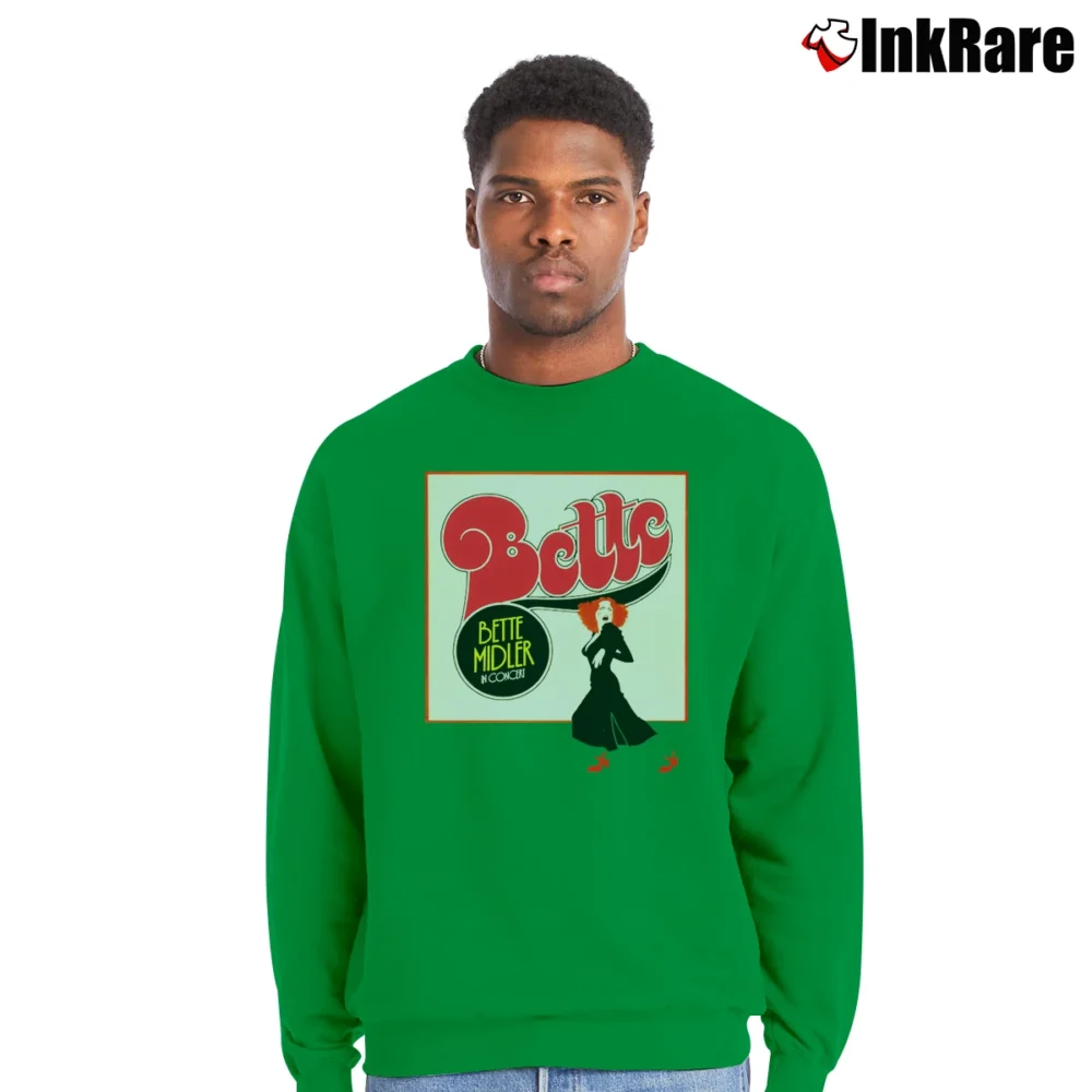 Men’s Bette Midler Crewneck Sweatshirt in irish green | Cozy Fabric, Clean Style