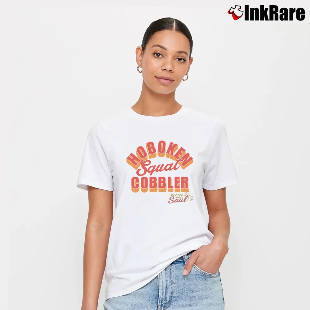 Women’s Better Call Saul Hoboken Squat Cobbler Signature T-Shirt in white | Soft, Flattering Fit