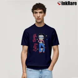 Men’s Betty Boop 70s Hippie 90s Cartoon USA Classic T-Shirt in navy | Soft, Breathable Everyday Wear