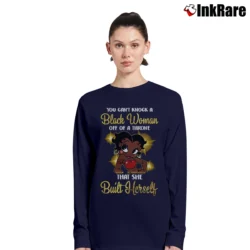 Women’s Betty Boop Afro American Melanin Queen Graphic Long-Sleeve Top in navy | Sleek, Versatile, All-Season