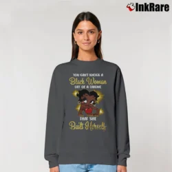 Women’s Betty Boop Afro American Melanin Queen Graphic Relaxed Sweatshirt in charcoal | Soft, Laid-Back Vibe