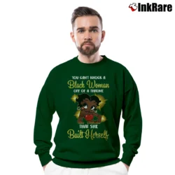 Men’s Betty Boop Afro American Melanin Queen Graphic Crewneck Sweatshirt in forest green | Cozy Fabric, Clean Style