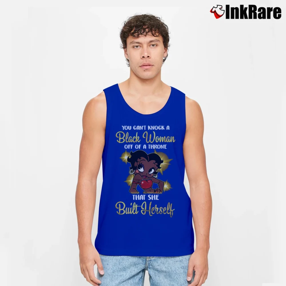 Men’s Betty Boop Afro American Melanin Queen Graphic Tank Top in royal blue | Breathable, Active-Friendly Design