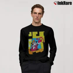 Men’s Betty Boop And Bimbo Freddie Cartoon Long-Sleeve Shirt in black | Sleek, Lightweight, Year-Round Wear