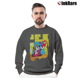 Men’s Betty Boop And Bimbo Freddie Cartoon Crewneck Sweatshirt in charcoal | Cozy Fabric, Clean Style