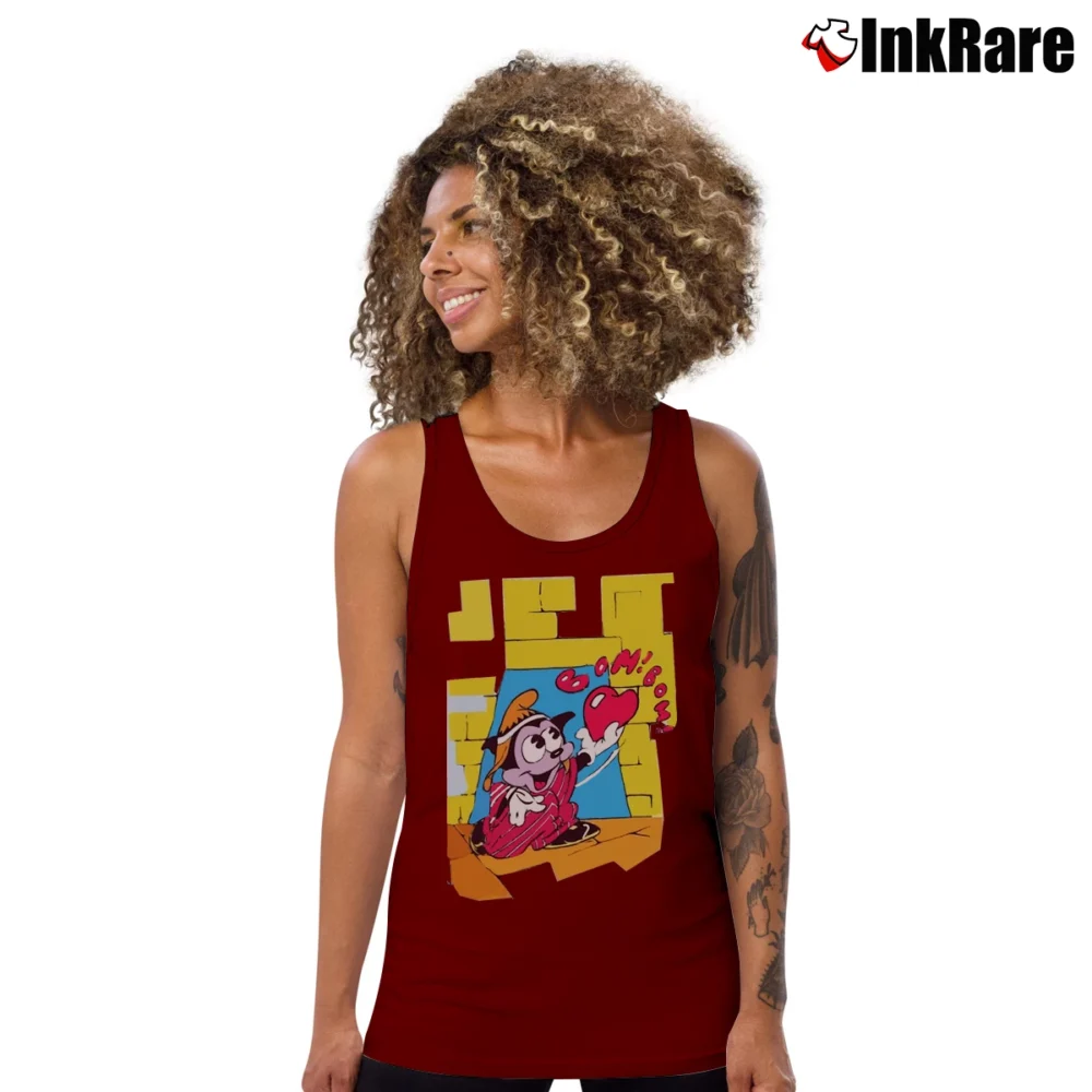 Women’s Betty Boop And Bimbo Freddie Cartoon Tank Top in maroon | Lightweight, Movement-Friendly