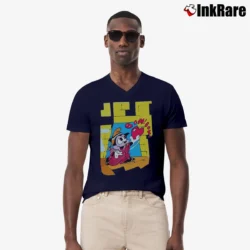 Men’s Betty Boop And Bimbo Freddie Cartoon V-Neck Tee in navy | Sharp, Breathable, Everyday Staple