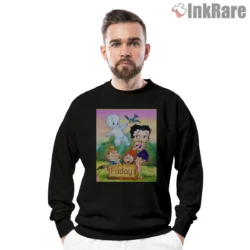 Betty Boop And Casper Friday Cartoon Crossover Shirt on graphic shirt for men graphic tee