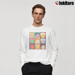 Men’s Betty Boop Andy Warhol Style Pop Art Long-Sleeve Shirt in white | Sleek, Lightweight, Year-Round Wear