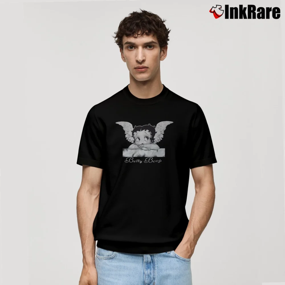 Men’s Betty Boop Angel Cartoon Classic T-Shirt in black | Soft, Breathable Everyday Wear