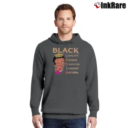 Men’s Betty Boop Black Girl Magic Afro American Pullover Hoodie in charcoal | Cozy, Durable, Modern Fit
