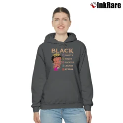 Women’s Betty Boop Black Girl Magic Afro American Cozy Hoodie in charcoal | Warm, Structured, Stylish
