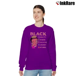Women’s Betty Boop Black Girl Magic Afro American Relaxed Sweatshirt in purple | Soft, Laid-Back Vibe