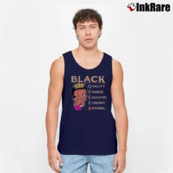 Men’s Betty Boop Black Girl Magic Afro American Tank Top in navy | Breathable, Active-Friendly Design