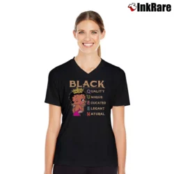 Women’s Betty Boop Black Girl Magic Afro American V-Neck Tee in black | Chic Neckline, Soft Texture