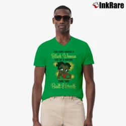 Men’s Betty Boop Black Queen Afro American Melanin V-Neck Tee in irish green | Sharp, Breathable, Everyday Staple