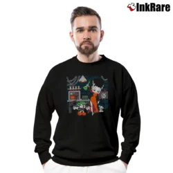 Men’s Betty Boop Bride Of Frankenstein Halloween Crewneck Sweatshirt in black | Cozy Fabric, Clean Style