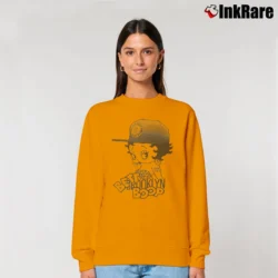 Women’s Betty Boop Brooklyn Graphic Relaxed Sweatshirt in orange | Soft, Laid-Back Vibe