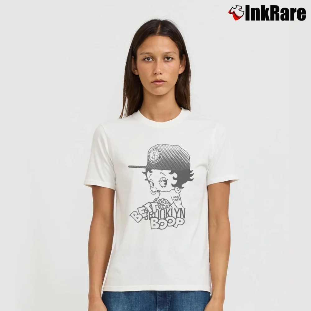 Women’s Betty Boop Brooklyn Graphic Signature T-Shirt in white | Soft, Flattering Fit
