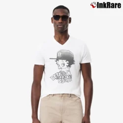 Men’s Betty Boop Brooklyn Graphic V-Neck Tee in white | Sharp, Breathable, Everyday Staple