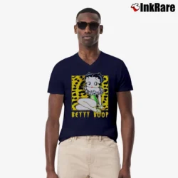 Men’s Betty Boop Cartoon Graphic V-Neck Tee in navy | Sharp, Breathable, Everyday Staple