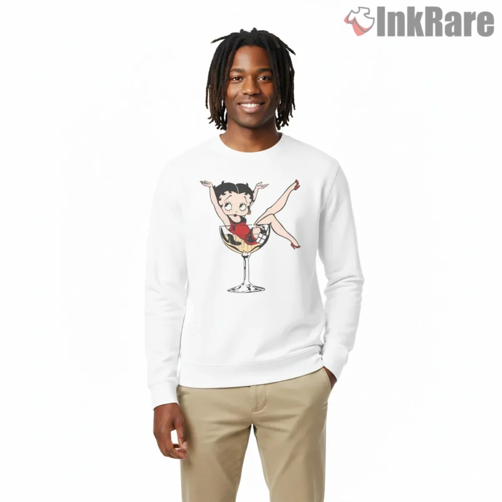 Betty Boop Classic Cocktail Glass Pose Shirt on graphic shirt for men graphic tee