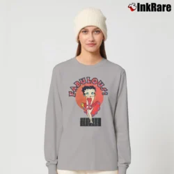 Women’s Betty Boop Fabulous Cartoon Long-Sleeve Top in sport grey | Sleek, Versatile, All-Season