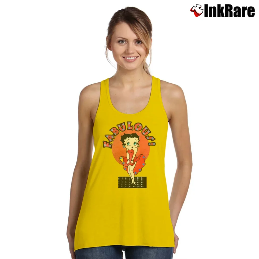 Women’s Betty Boop Fabulous Cartoon Tank Top in yellow | Lightweight, Movement-Friendly