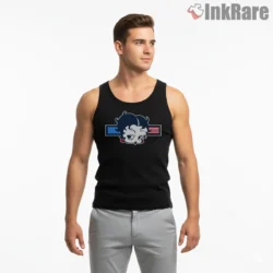 Betty Boop Fourth Of July Flag Bar Shirt on black tank top for men graphic tee