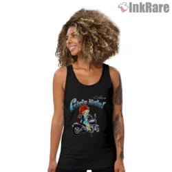 Betty Boop Girls Rule Shirt with California motorcycle pinup on black