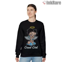 Betty Boop Good Girl Angel Wings Shirt on graphic shirt for women graphic tee
