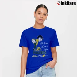 Women’s Betty Boop Green Bay Packers If You Don't Like Kiss My Ass Football Signature T-Shirt in royal blue | Soft, Flattering Fit
