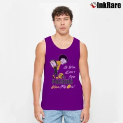 Men’s Betty Boop Green Bay Packers If You Don't Like Kiss My Ass Football Tank Top in purple | Breathable, Active-Friendly Design