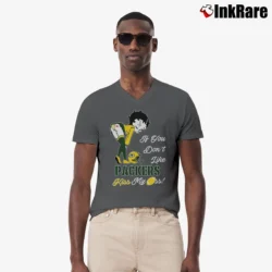 Men’s Betty Boop Green Bay Packers If You Don't Like Kiss My Ass Football V-Neck Tee in charcoal | Sharp, Breathable, Everyday Staple
