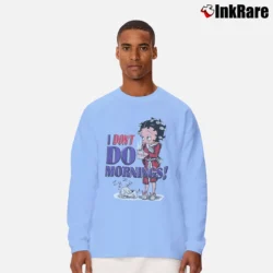 Men’s Betty Boop I Don't Do Mornings Coffee Robe Long-Sleeve Shirt in light blue | Sleek, Lightweight, Year-Round Wear
