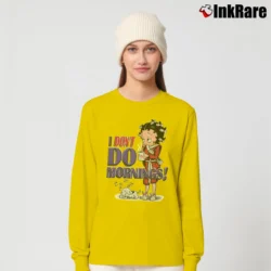 Women’s Betty Boop I Don't Do Mornings Coffee Robe Long-Sleeve Top in yellow | Sleek, Versatile, All-Season