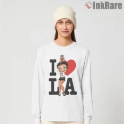 Betty Boop I Love La City Style Shirt on white long sleeve shirt for women graphic tee