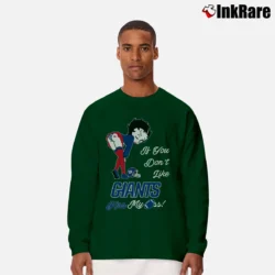 Men’s Betty Boop If You Don't Like Giants Football Team Kiss My Ass New York Giants NFL Long-Sleeve Shirt in forest green | Sleek, Lightweight, Year-Round Wear