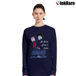 Women’s Betty Boop If You Don't Like Giants Football Team Kiss My Ass New York Giants NFL Long-Sleeve Top in navy | Sleek, Versatile, All-Season