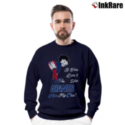 Men’s Betty Boop If You Don't Like Giants Football Team Kiss My Ass New York Giants NFL Crewneck Sweatshirt in navy | Cozy Fabric, Clean Style