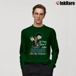 Men’s Betty Boop If You Don't Like Kiss My Endzone Houston Astros Football Long-Sleeve Shirt in forest green | Sleek, Lightweight, Year-Round Wear