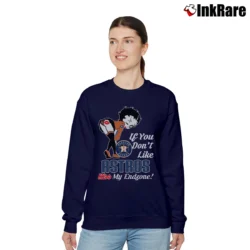 Women’s Betty Boop If You Don't Like Kiss My Endzone Houston Astros Football Relaxed Sweatshirt in navy | Soft, Laid-Back Vibe