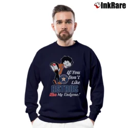 Men’s Betty Boop If You Don't Like Kiss My Endzone Houston Astros Football Crewneck Sweatshirt in navy | Cozy Fabric, Clean Style